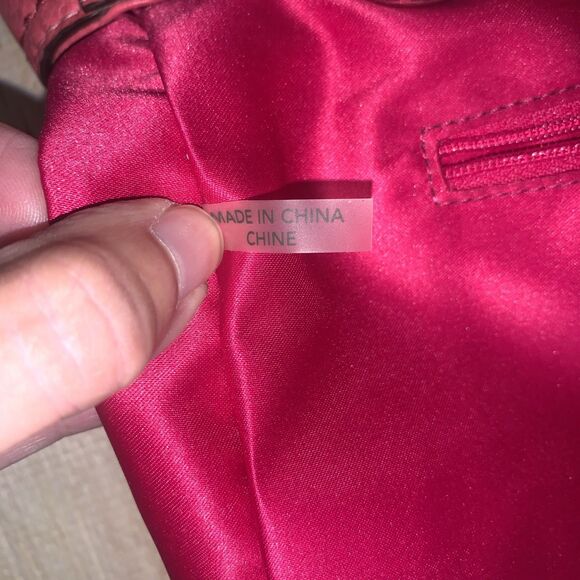 Coach Pink Poppy Leather Handbag Large 24081 Double Chain Handle turnlock pocket - Picture 13 of 16